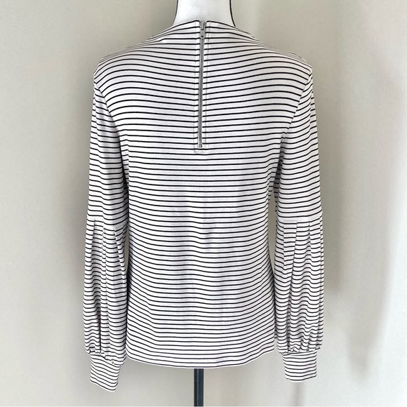 Ann Taylor Striped Mock Neck Lantern Sleeve Top Size S - Picture 4 of 12